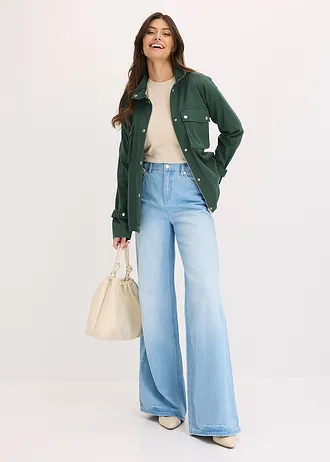 Bomber van puur katoen • schaduwgroen • bonprix online shop