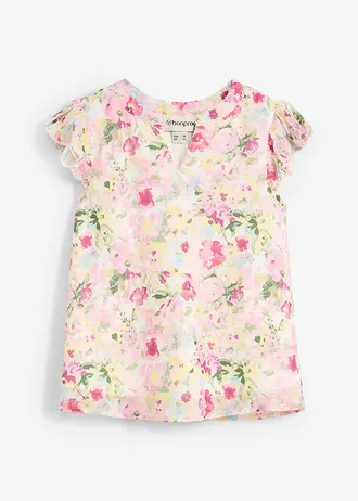 Tuniková halenka s rýšky • fialovorůžovo-bílá s květy • bonprix obchod