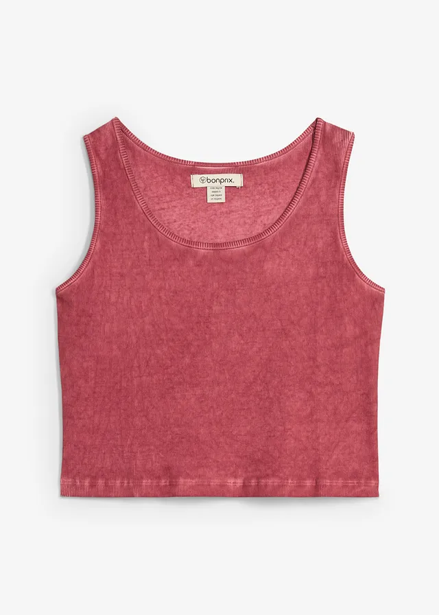 Débardeur 100% coton, Couleur: vieux rose délavé