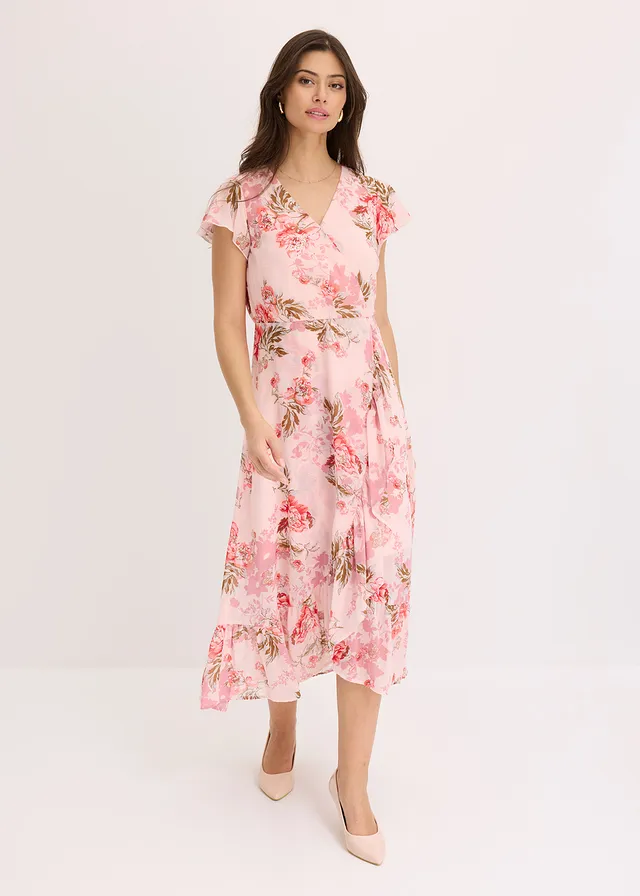 Robe en mousseline à volants • rose floral • product-page.page-title-suffix