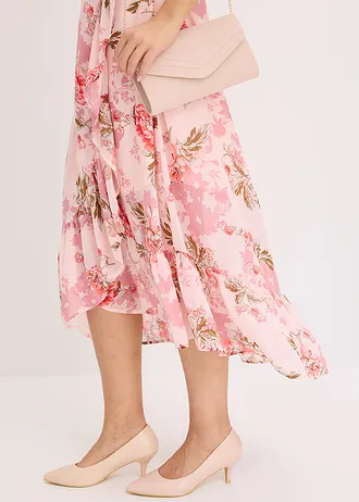 Sifon ruha fodrokkal • rózsaszín/virágmintás • bonprix áruház