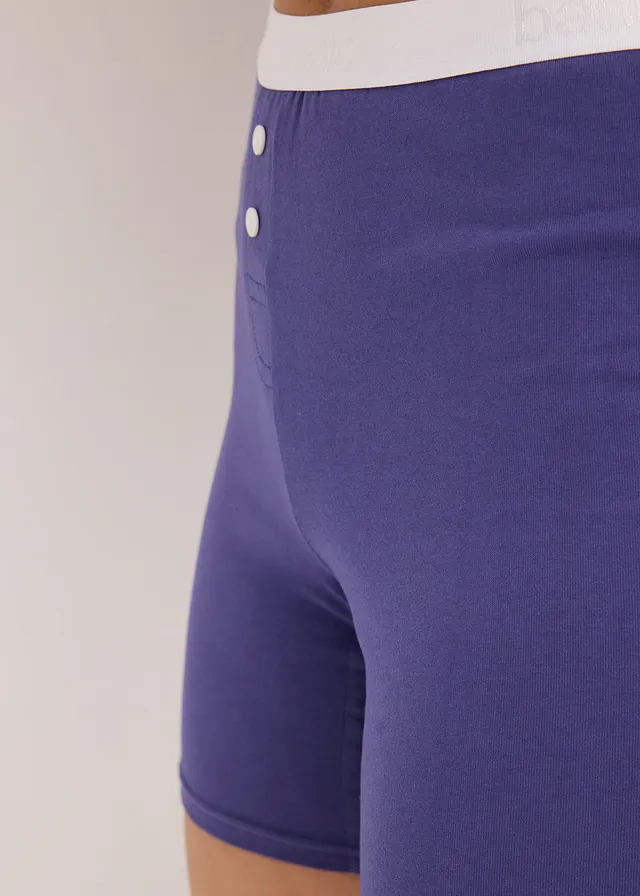 Lot de 4 boxers femme coton mi-longs • bleu violet + blanc + noir + bleu menthol • product-page.page-title-suffix