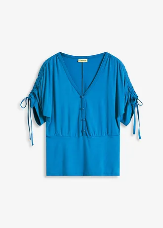 Shirt met knopen, Kleur: gletsjerblauw