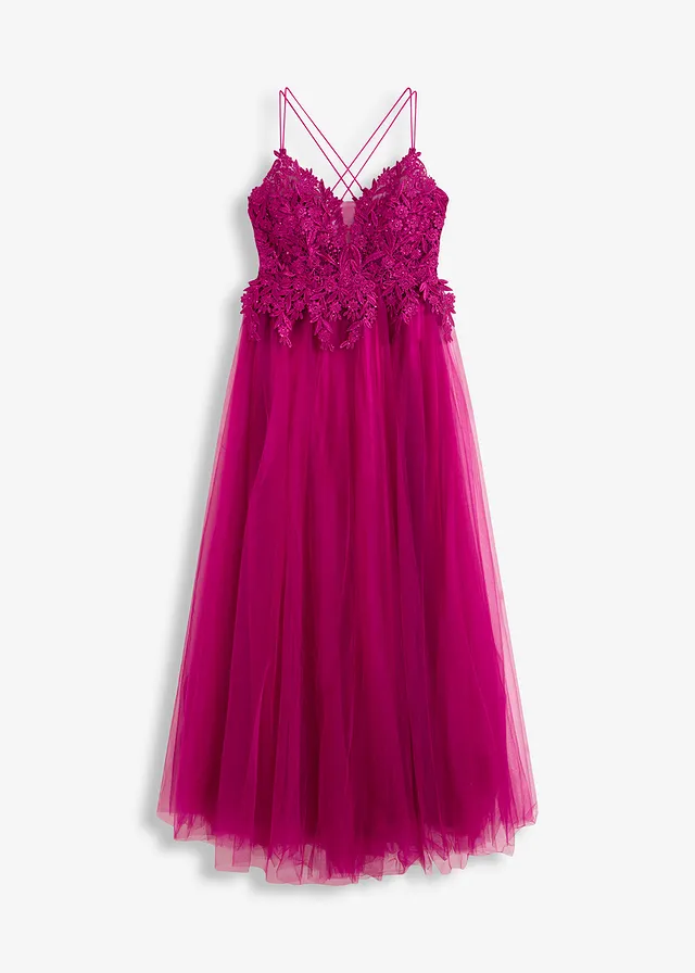Robe longue en tulle délicat avec dentelle