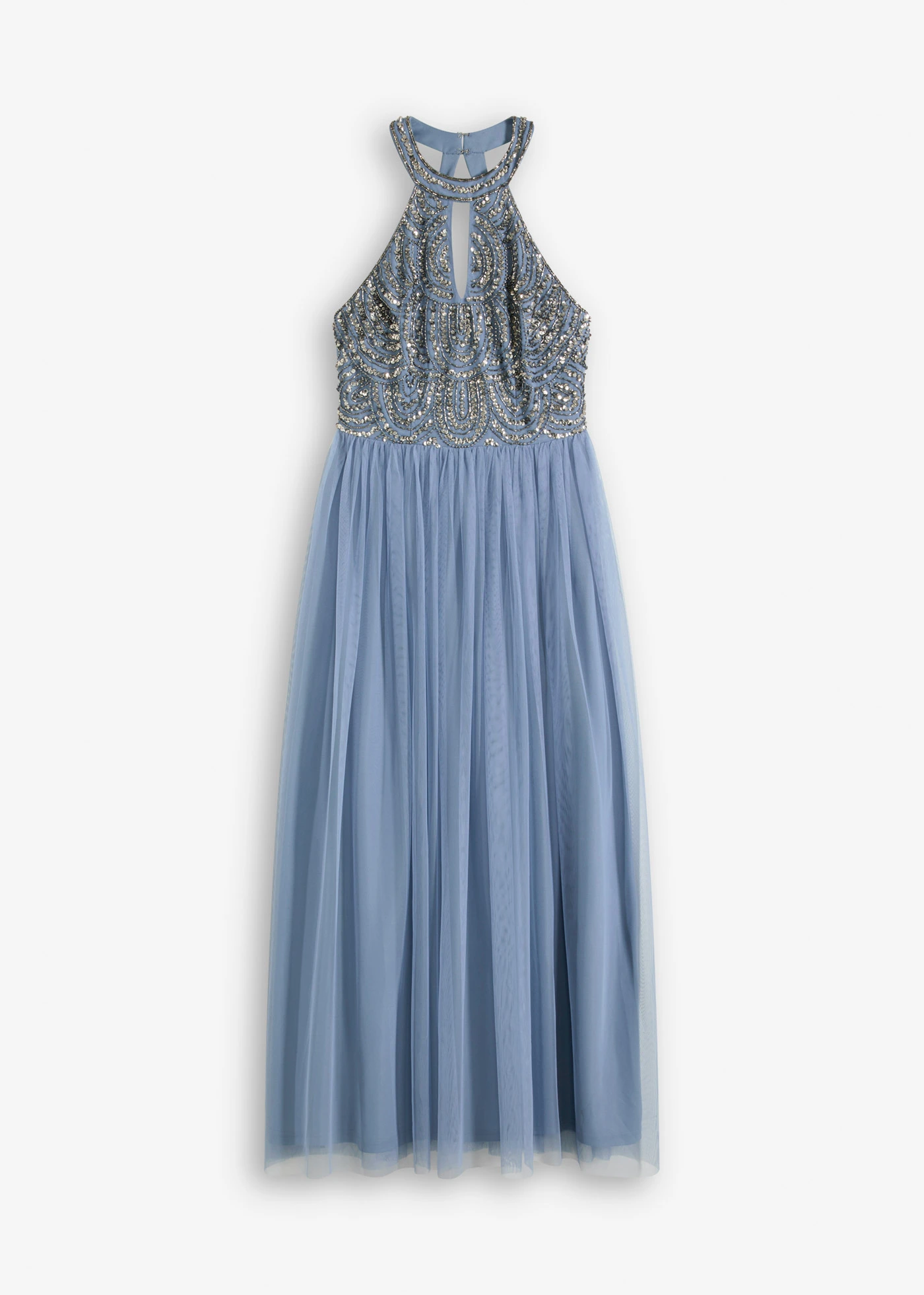 Maxi šaty s výšivkou z flitrů • světle modro-stříbrná plus size • bonprix obchod