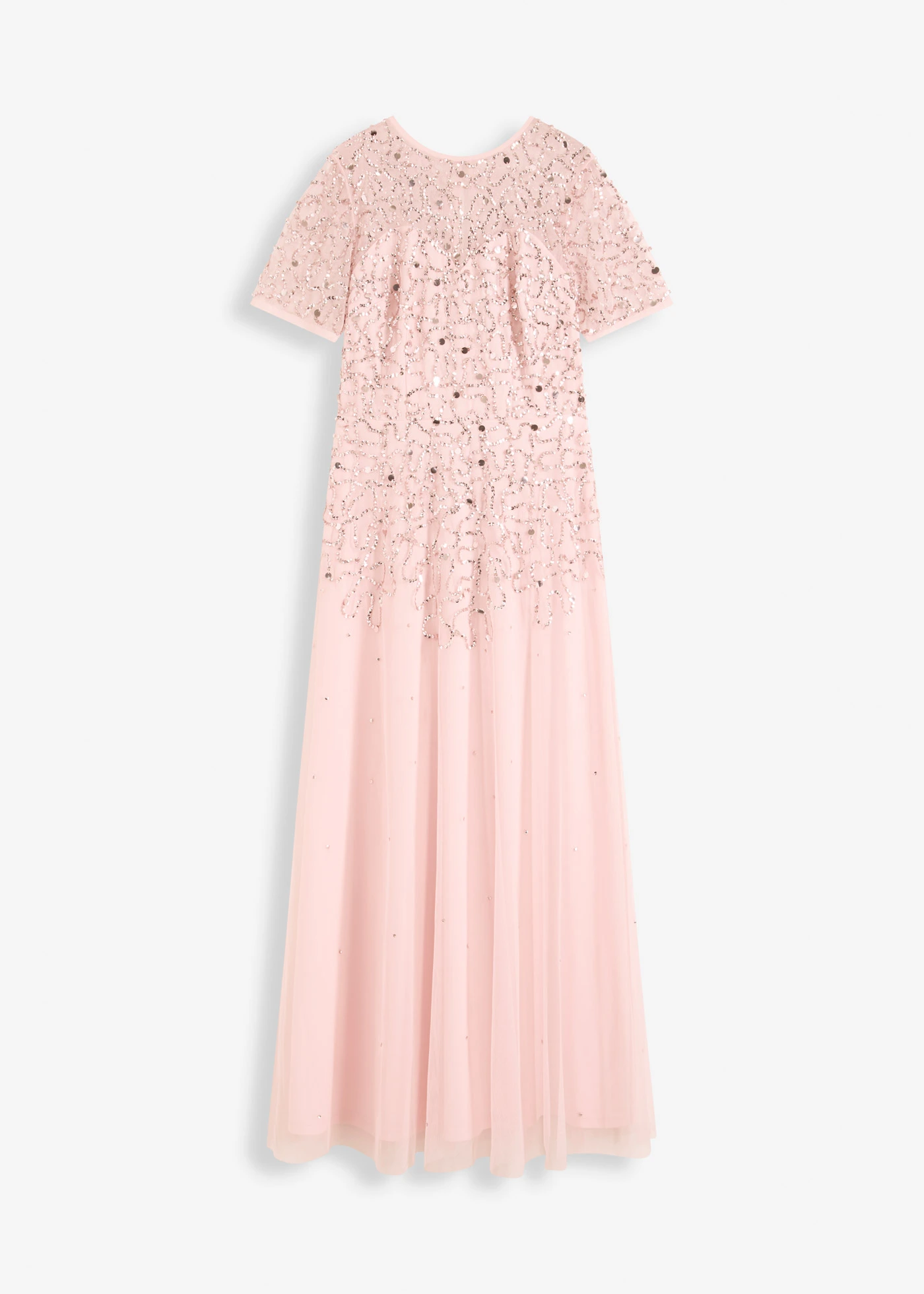 Robe longue en tulle avec sequins brodés • rose nacré • Boutique bonprix
