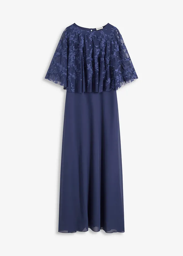 Rochie din șifon cu broderie florală