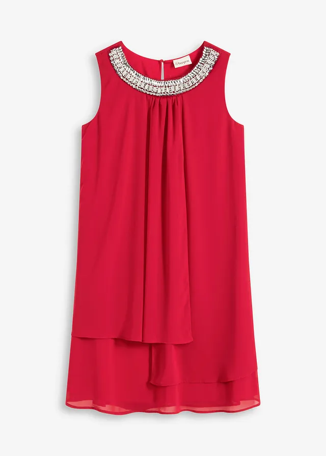 Šifónové šaty s štrasovou aplikáciou