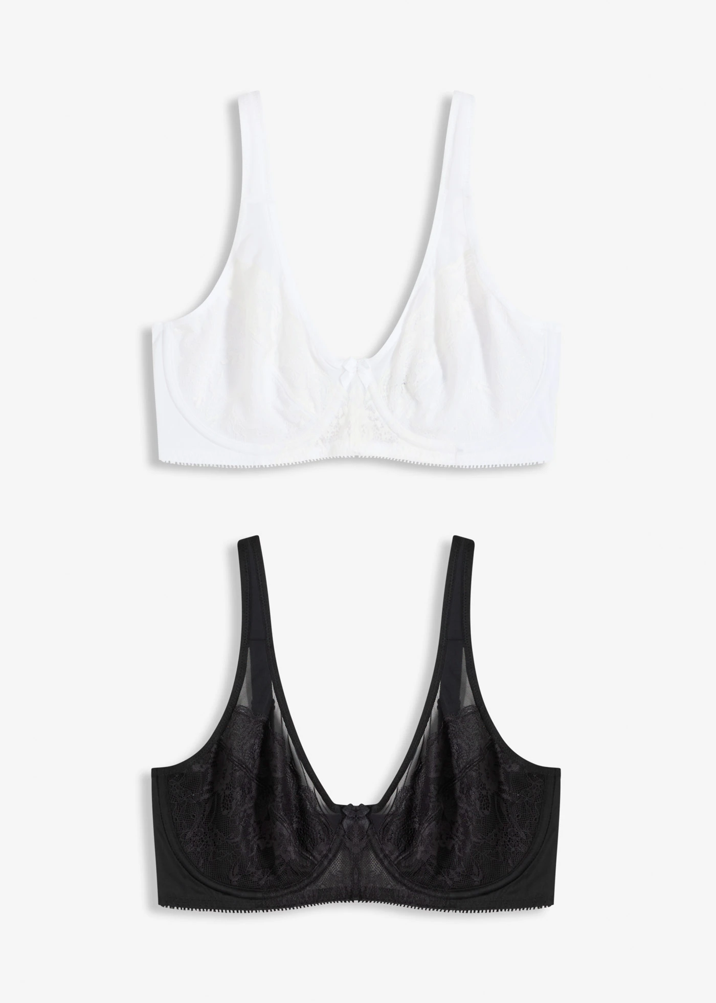 Minimizer bh met gevoerde bandjes (set van 2) • wit+zwart • bonprix online shop