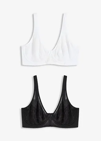 Minimizer bh met gevoerde bandjes (set van 2) • wit+zwart • bonprix online shop