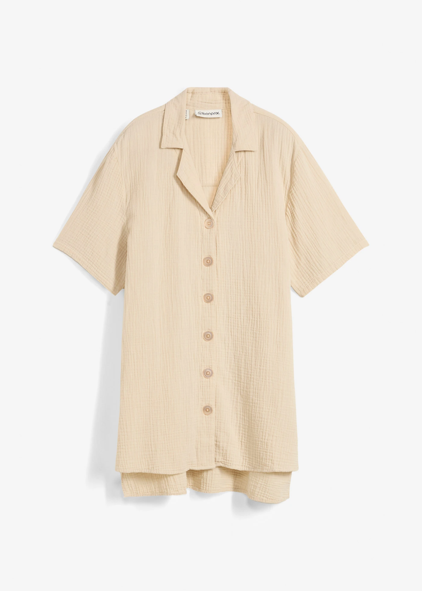 Overhemdblouse van mousseline • lichtsand • bonprix online shop