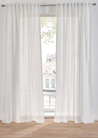 Gordijn met structuur, ook verkrijgbaar in extra lang (1 stuk) • wit • bonprix online shop