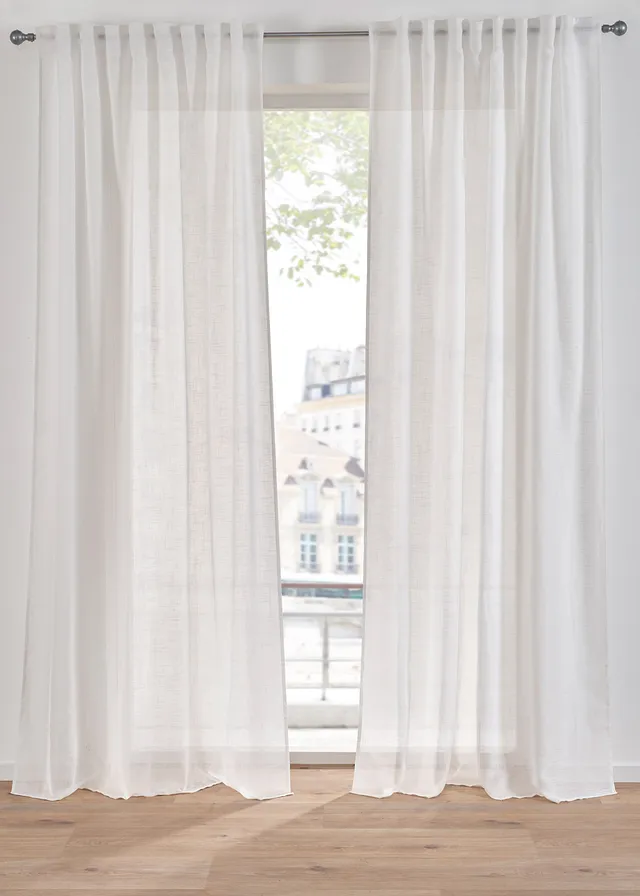 Gordijn met structuur (1 stuk) • wit • bonprix online shop