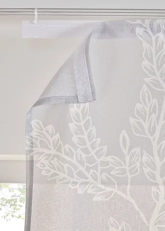 Voilage coulissant à imprimé floral (1 pce) • gris/blanc • Boutique bonprix