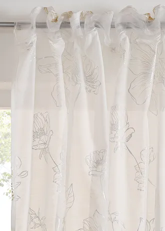 Firana z połyskującym nadrukiem (1 szt.) • biało-złoty • bonprix obchod