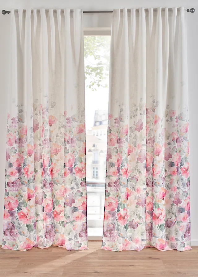 Draperie cu imprimeu floral (1 buc.)