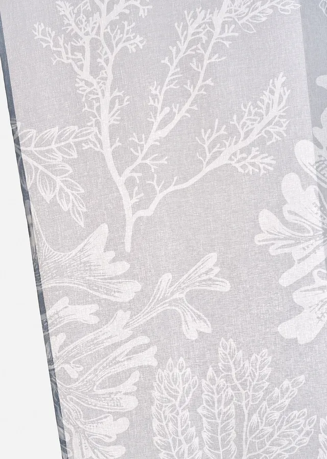 Transparant paneelgordijn met bloemenprint (1 stuk) • grijs/wit • product-page.page-title-suffix