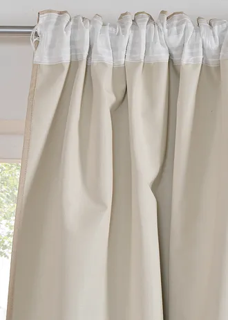 Verduisteringsgordijn met structuur en achterkant in dezelfde kleur (pakket van 1), Kleur: beige