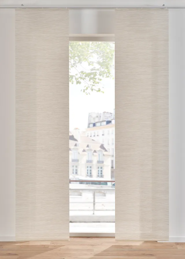 Panneau coulissant en voilage aspect bambou (1 pce) • crème • Boutique bonprix