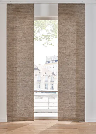 Panneau coulissant en voilage aspect bambou (1 pce) • marron • Boutique bonprix