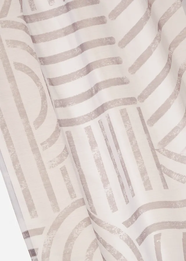Transparant gordijn met grafisch motief (1 stuk) • taupe • product-page.page-title-suffix