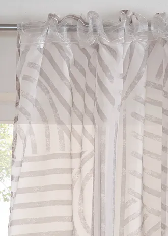 Transparant gordijn met grafisch motief (1 stuk) • taupe • bonprix online shop