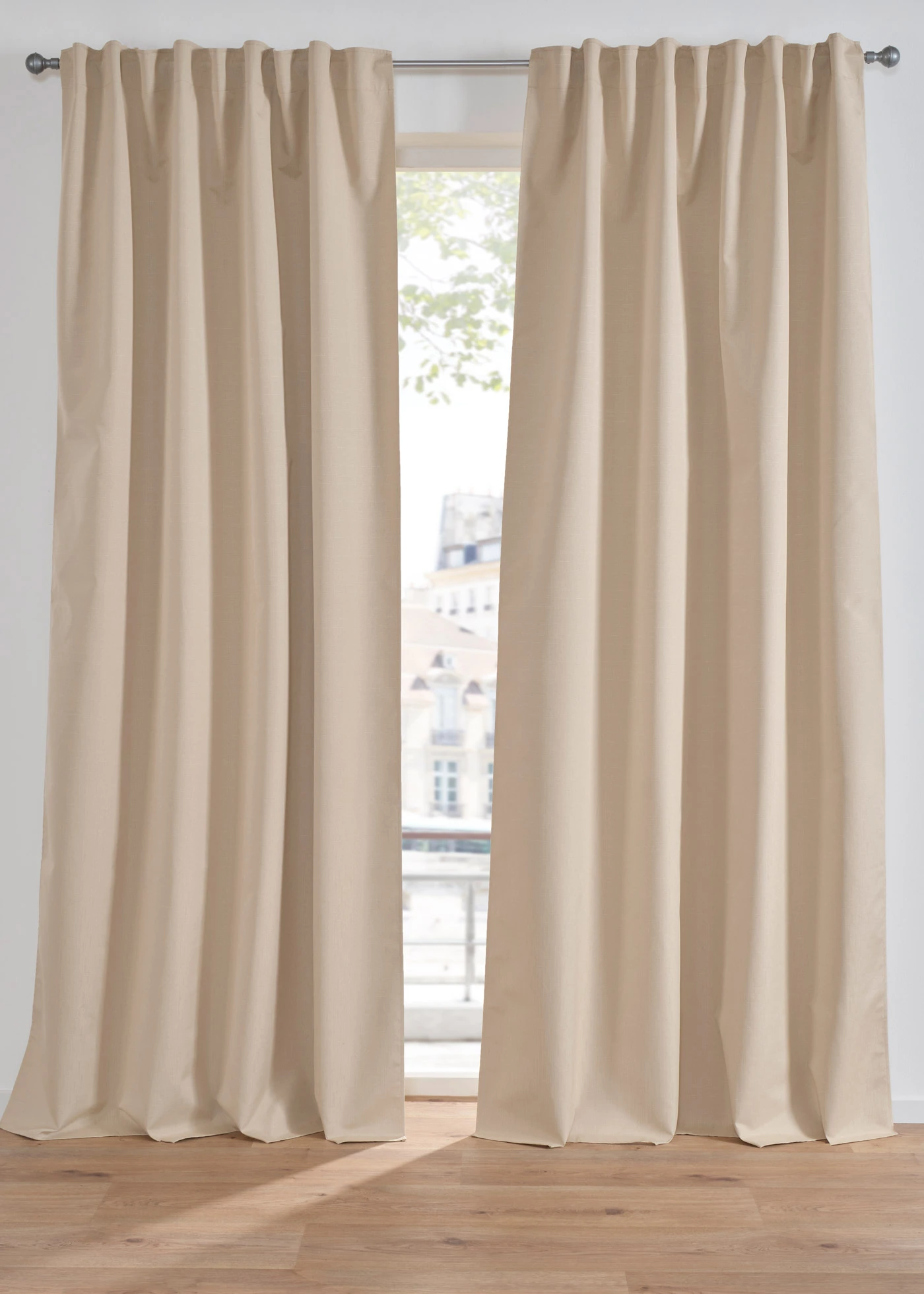 Rideau occultant texturé avec dos de même couleur (1 pce) • beige • Boutique bonprix