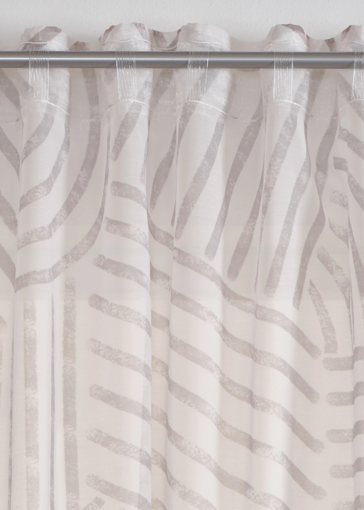 Transparant gordijn met grafisch motief (1 stuk) • taupe • bonprix online shop