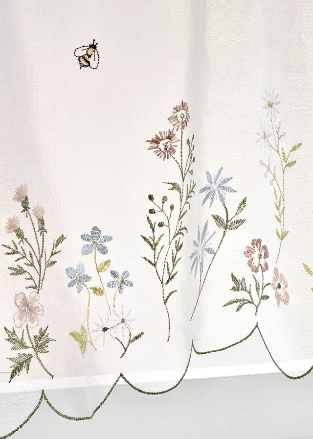 Brise-bise à broderie florale • blanc/multicolore • product-page.page-title-suffix