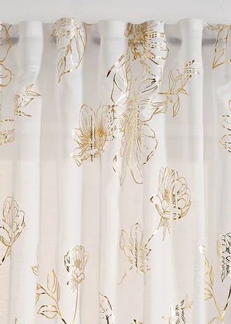 Firana z połyskującym nadrukiem (1 szt.) • biało-złoty • bonprix obchod