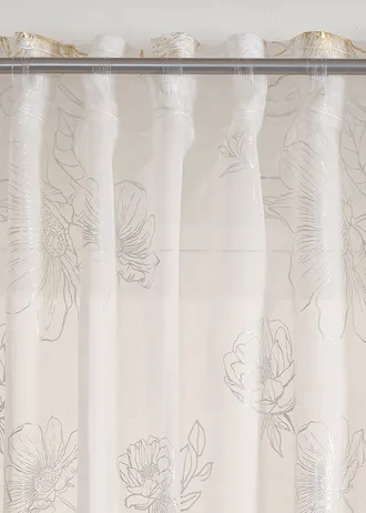 Firana z połyskującym nadrukiem (1 szt.) • biało-złoty • bonprix obchod