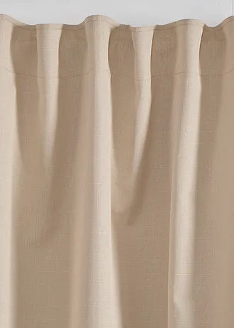 Verduisteringsgordijn met structuur en achterkant in dezelfde kleur (pakket van 1) • beige • bonprix online shop