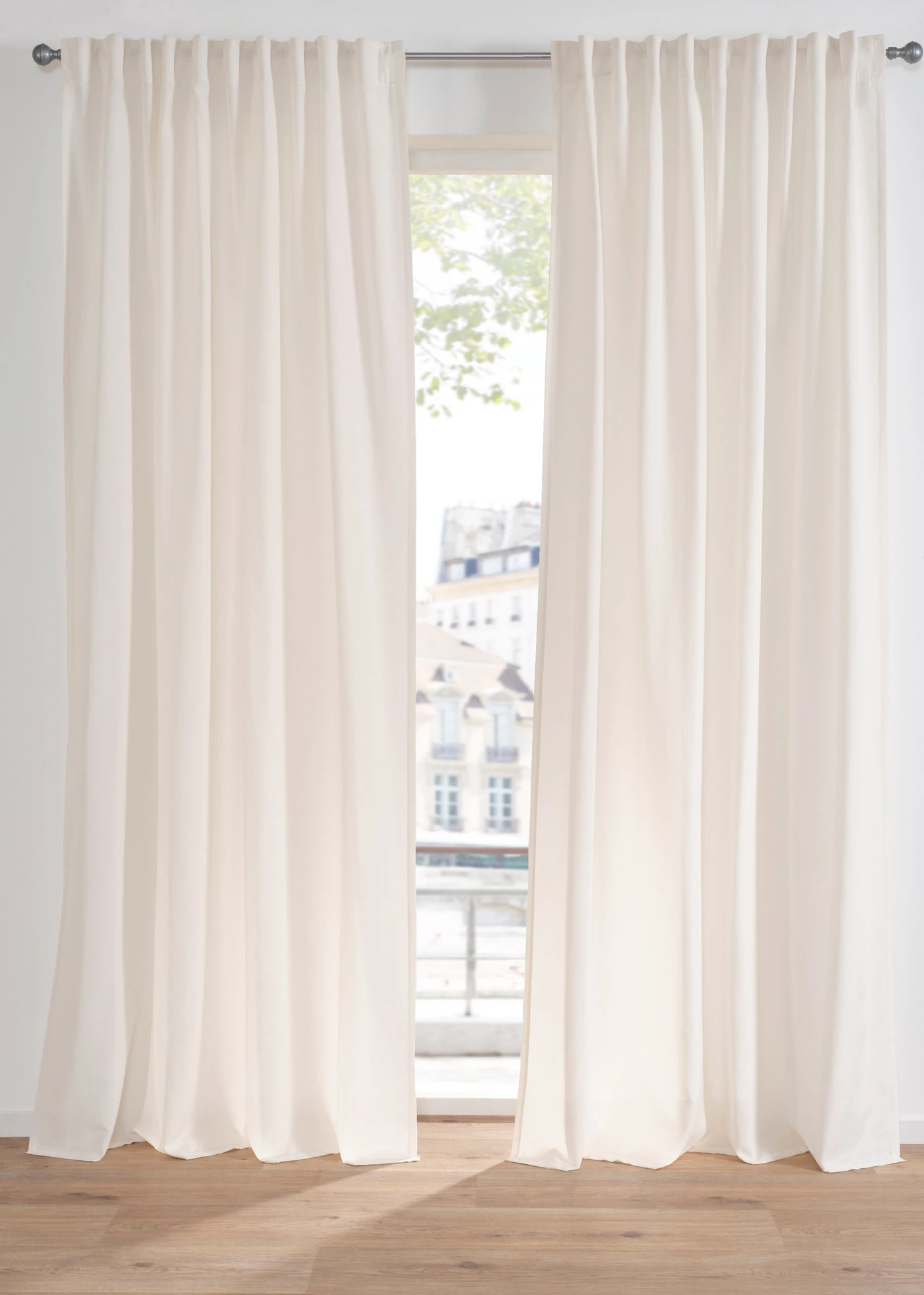 Gordijn in linnenlook met gerecycled polyester (1 stuk) • crème • bonprix online shop