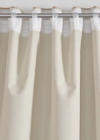 Draperie de întunecare cu material texturat și dos în aceeași nuanță (set/1 buc.) • bej • magazin bonprix
