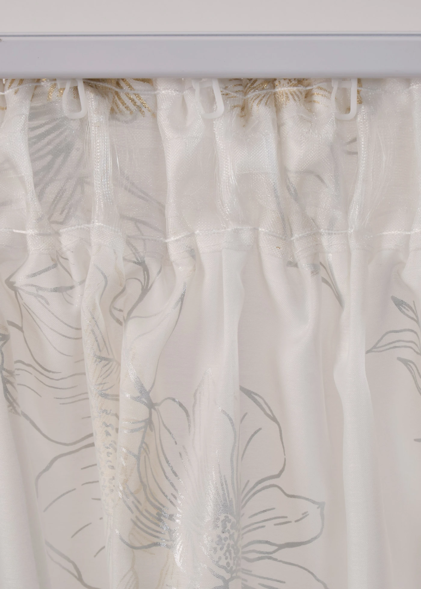 Firana z połyskującym nadrukiem (1 szt.) • biało-złoty • bonprix obchod