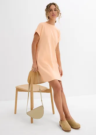 Rochie mini din material greu Interlock • roz melba • magazin bonprix