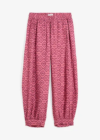 Harembroek van katoen, Kleur: mat bessen-bessensorbet grafisch