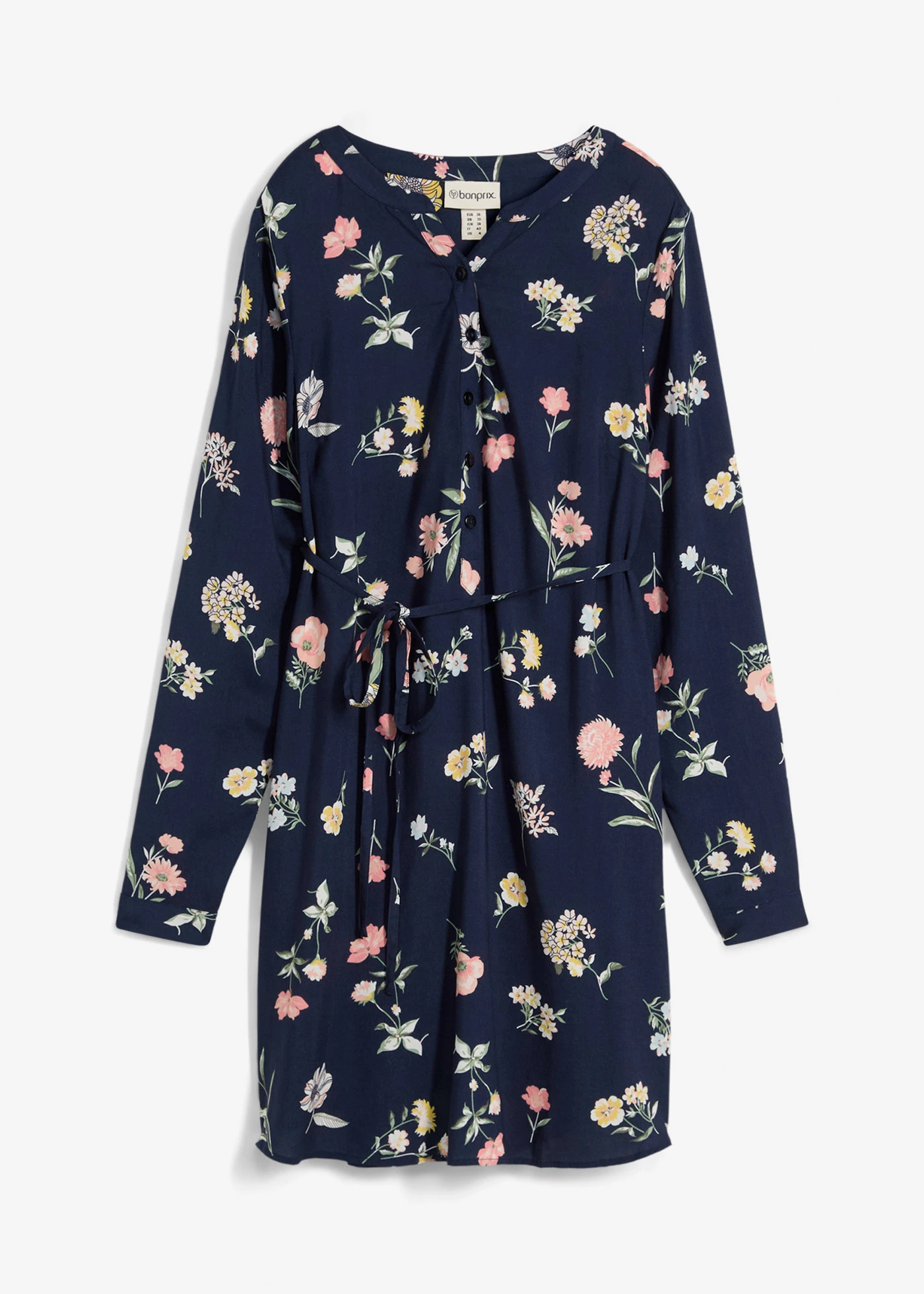 Gebloemde zwangerschapsjurk van viscose • donkerblauw-meerkleurig gebloemd • bonprix online shop