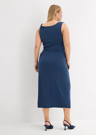 Těhotenské a kojící šaty 2 v 1, s postranními zipy, barva: hlubinná modrá