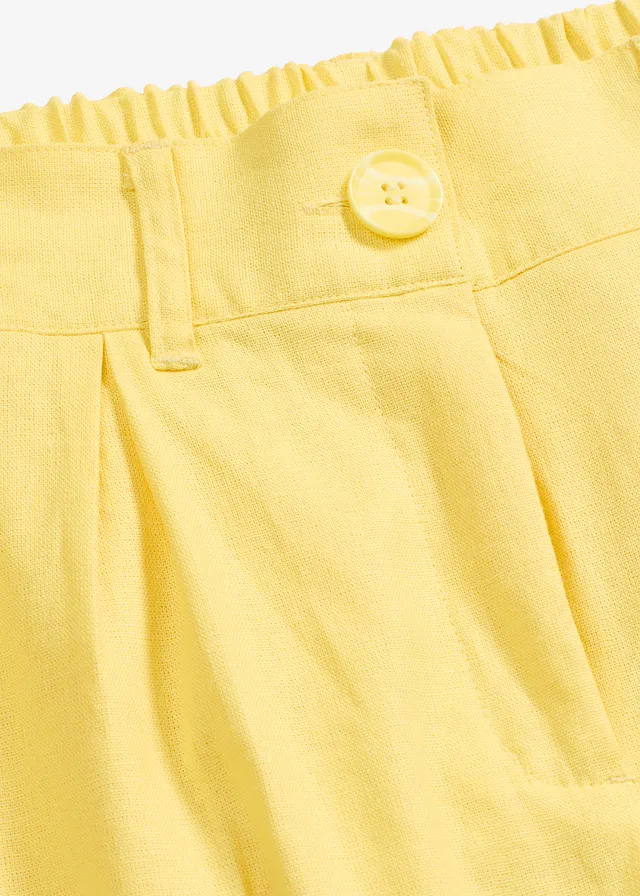 Pantalon palazzo en lin mélangé aérien • jaune pâle • product-page.page-title-suffix