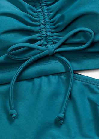 Bustier bikini (2-részes szett), megkötős pántokkal • tengertürkiz • bonprix áruház