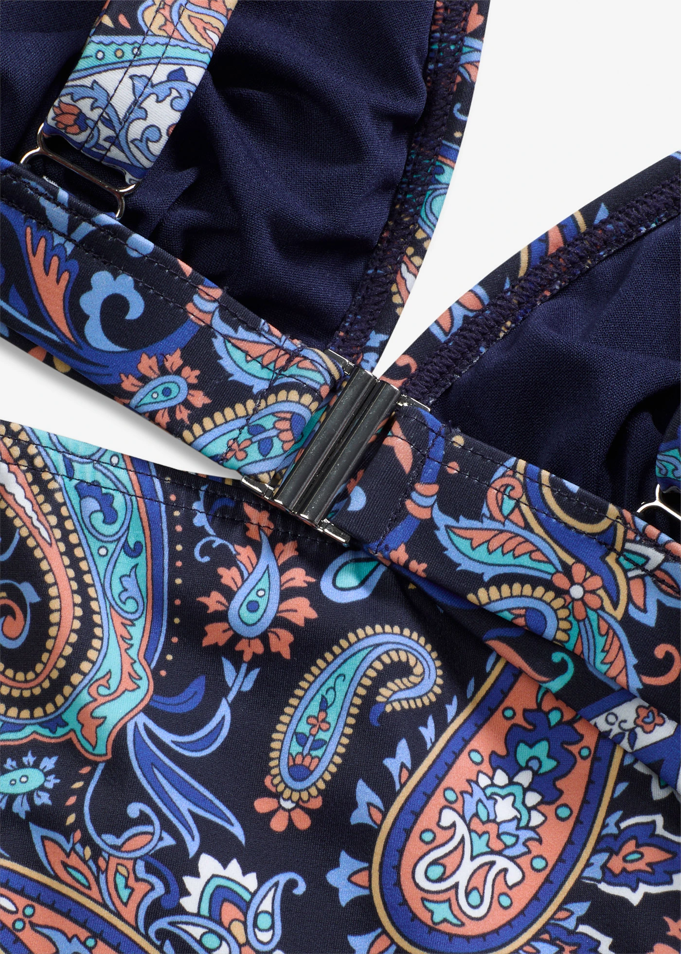 Bikini z przesuwanymi ramiączkami (2 części) • ciemnoniebieski we wzór paisley • sklep bonprix