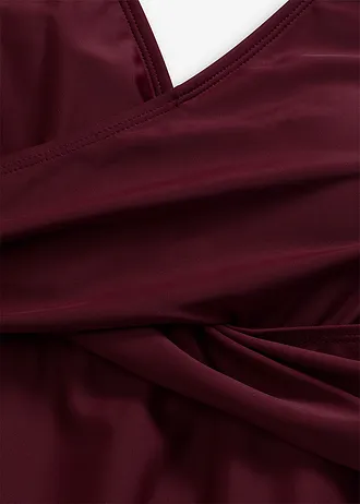 Tankini long (ens. 2 pces) à encolure V • rouge érable • Boutique bonprix