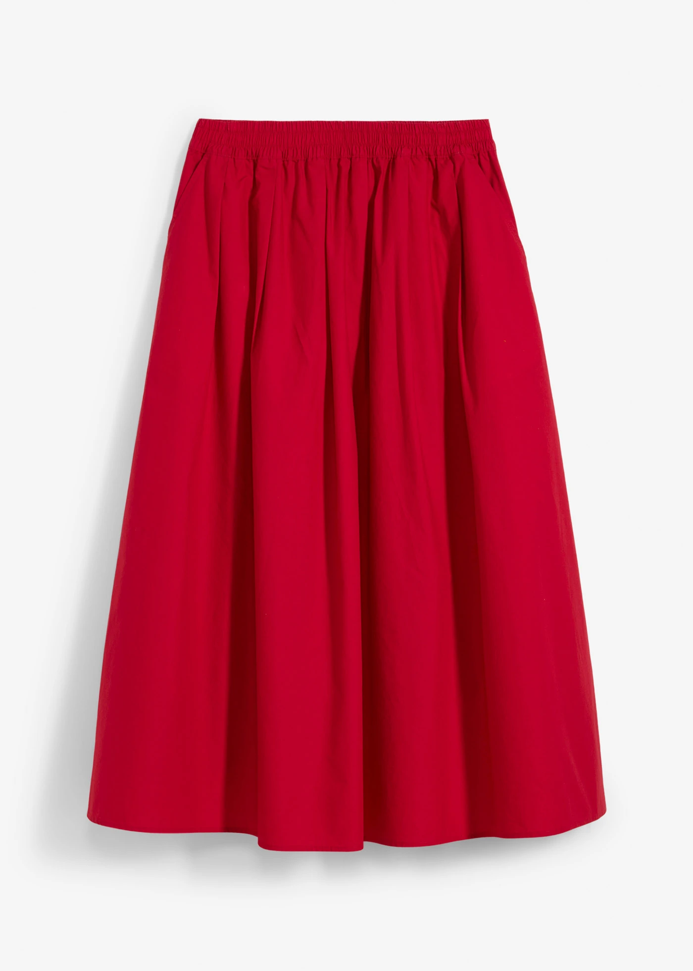 Midi sukňa z čistej bavlny • čili červená • obchod bonprix