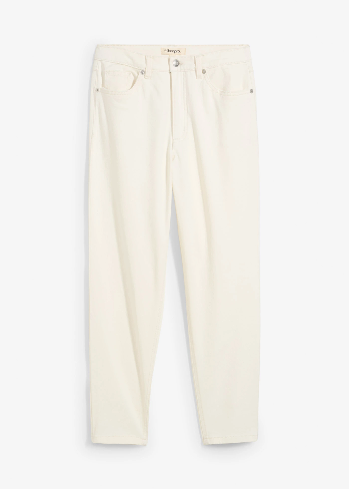 Blugi Mom High Waist, Low Stretch cropped • ecru • magazin bonprix