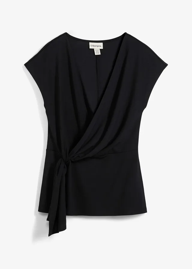 Top din material Punto di Roma • negru • magazin bonprix