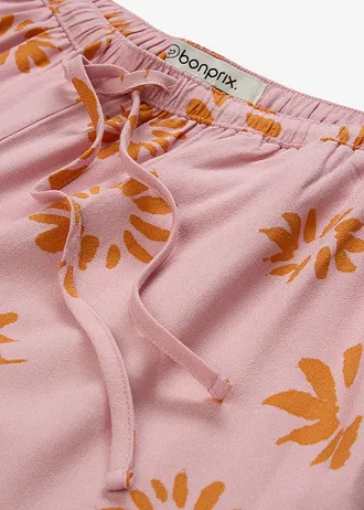 Broek van zachte viscose • asroze/zonnebruin gebloemd • bonprix online shop