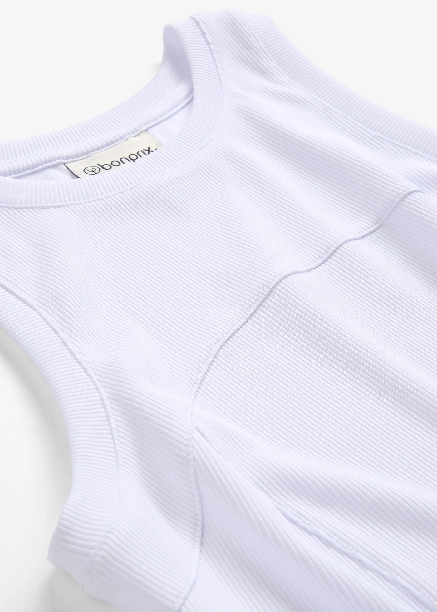 Tanktop met siernaden • wit • bonprix online shop