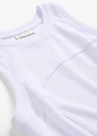 Tanktop met siernaden • wit • bonprix online shop