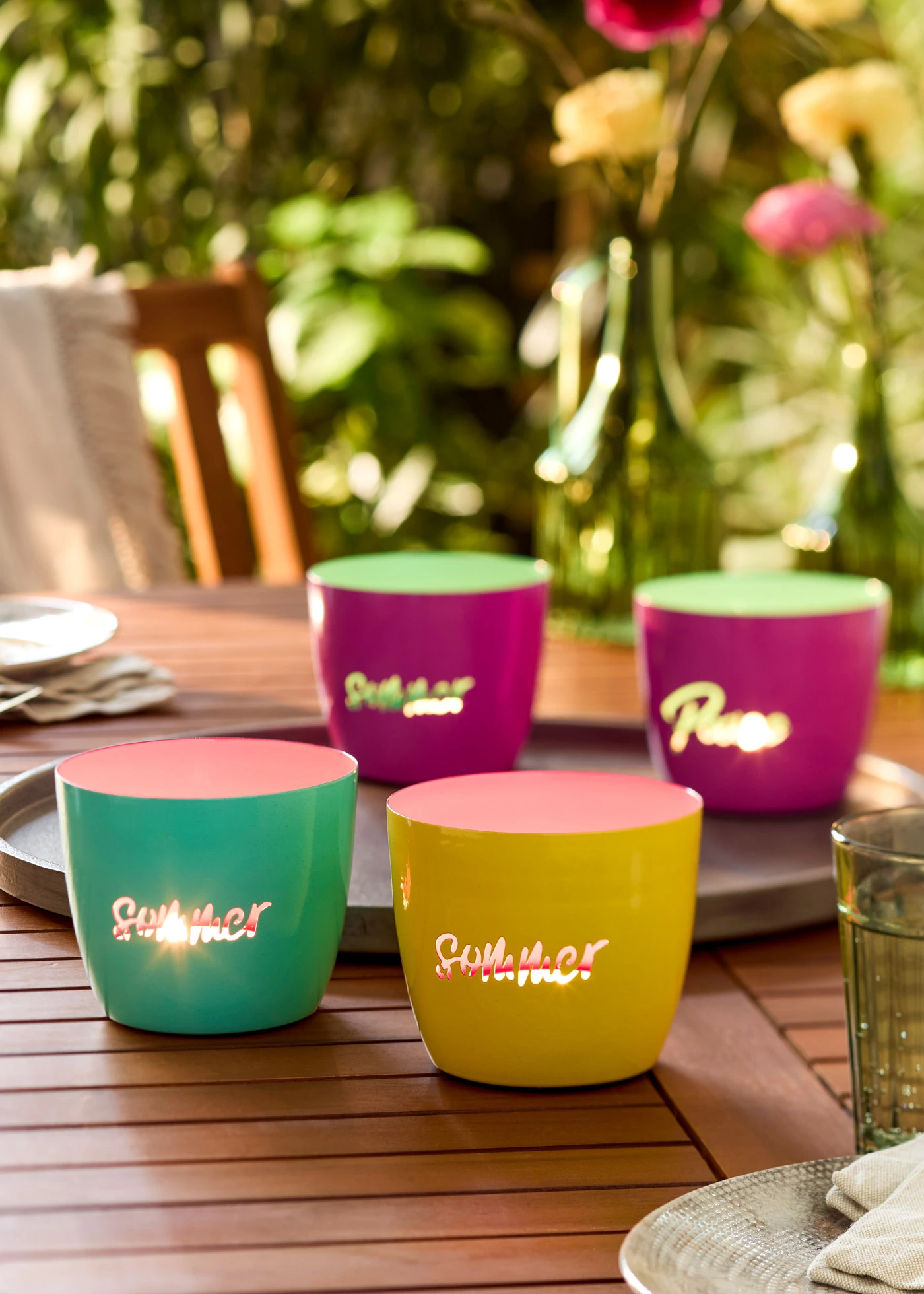 Windlicht (set van 2) • pink-turkoois • bonprix online shop